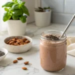 Keto protein shake on marble counter